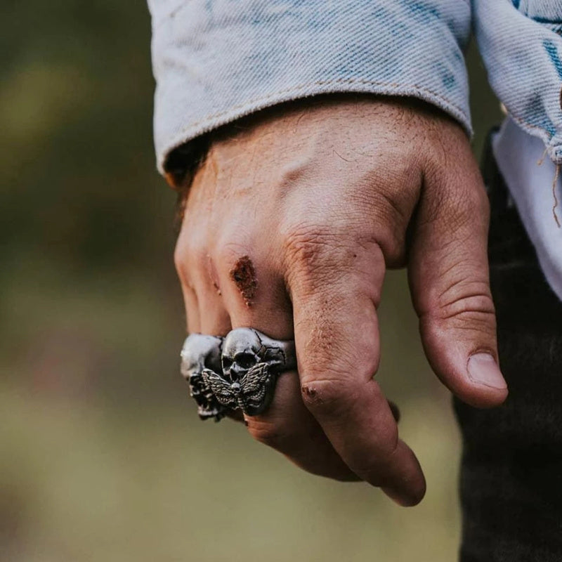 Huginn's Butterfly Skull Ring