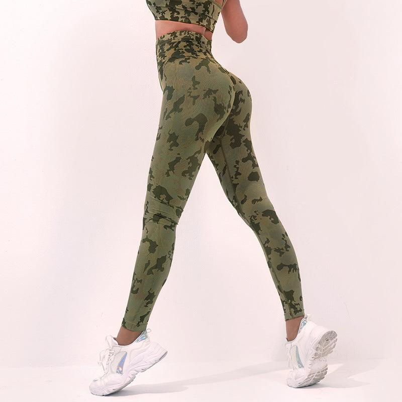 Fashion Camouflage Print Yoga Pants High Waist Seamless Leggings Stretch Butt Lift Running Sports Fitness Pant For Womens Clothing