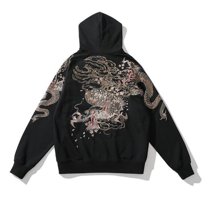 Dragon Embroidery Heavy Industry Coat For Men And Women
