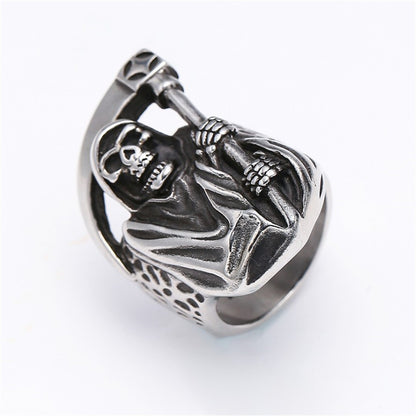 Death Sickle Skull Men's Ring