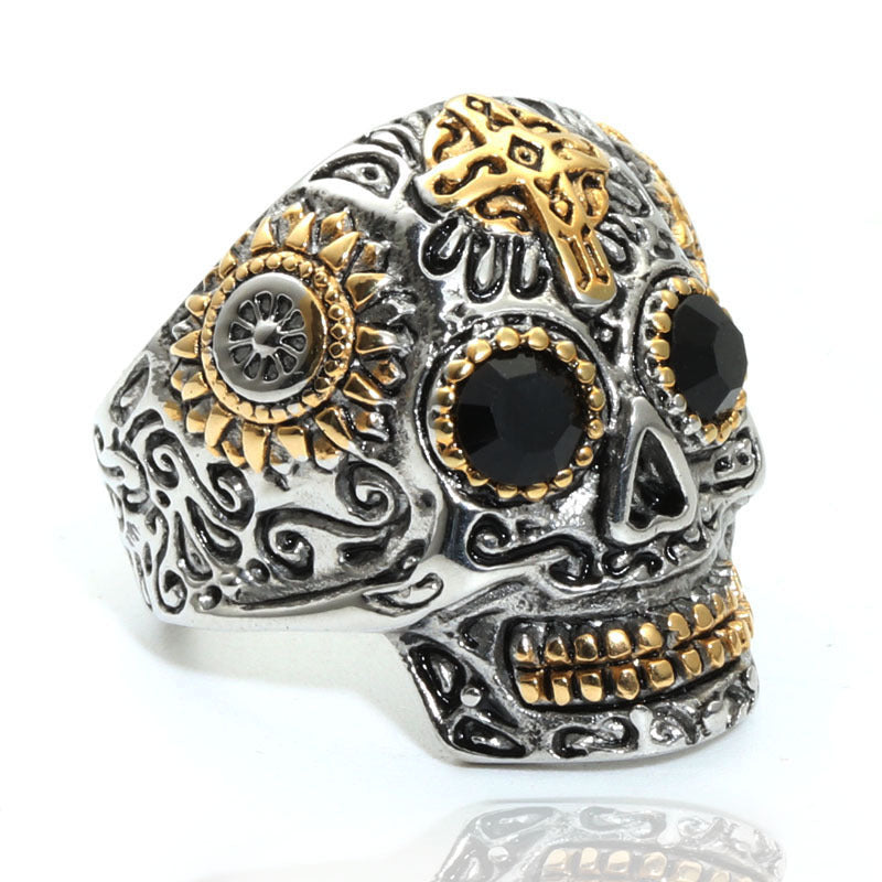 Eerie Gem Skull Ring