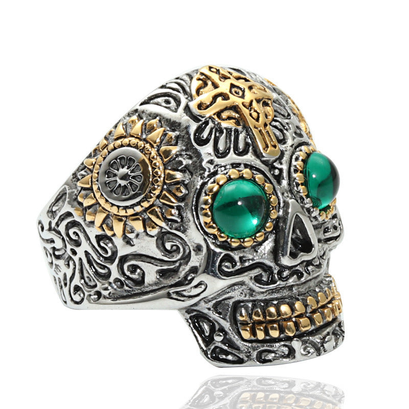 Eerie Gem Skull Ring