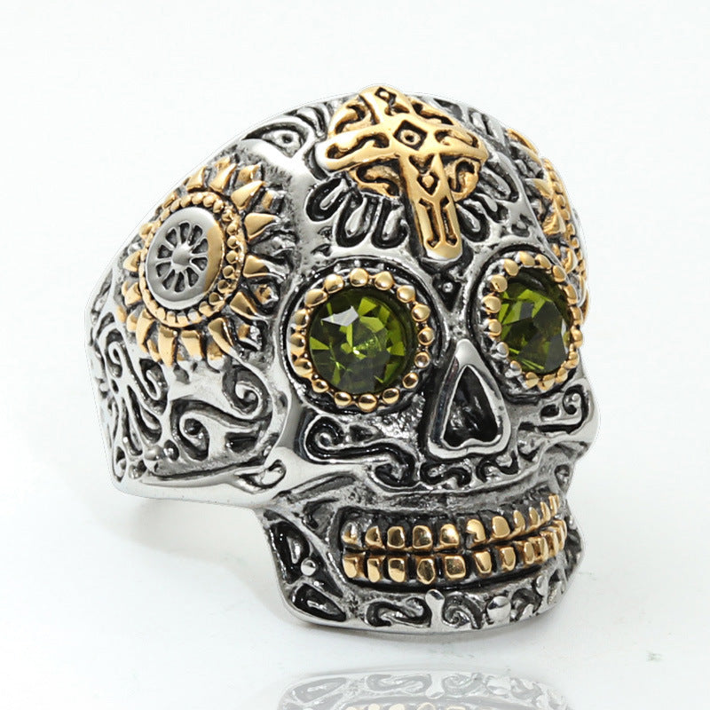 Eerie Gem Skull Ring