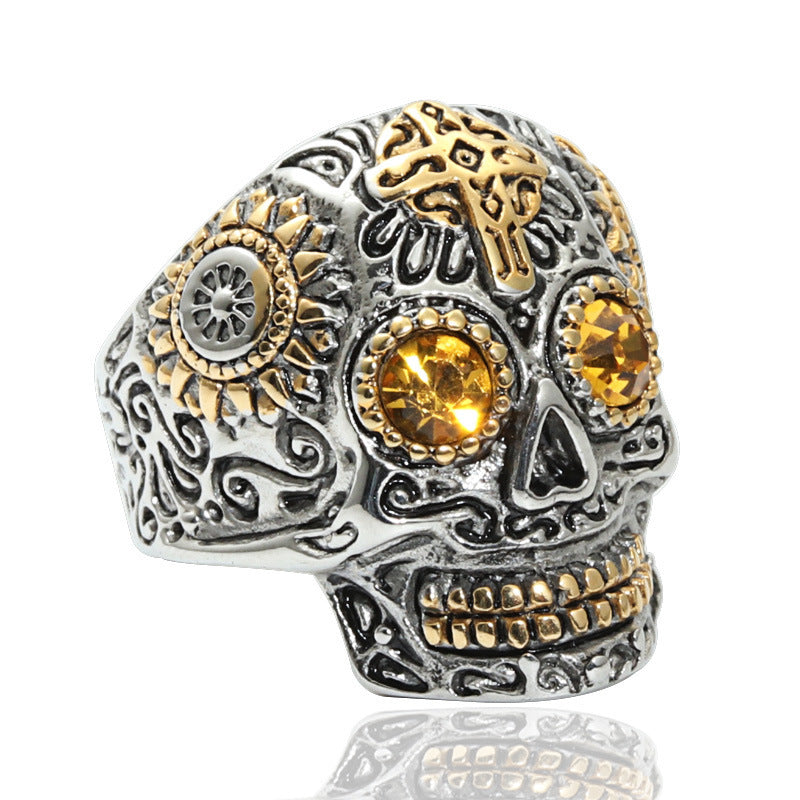 Eerie Gem Skull Ring