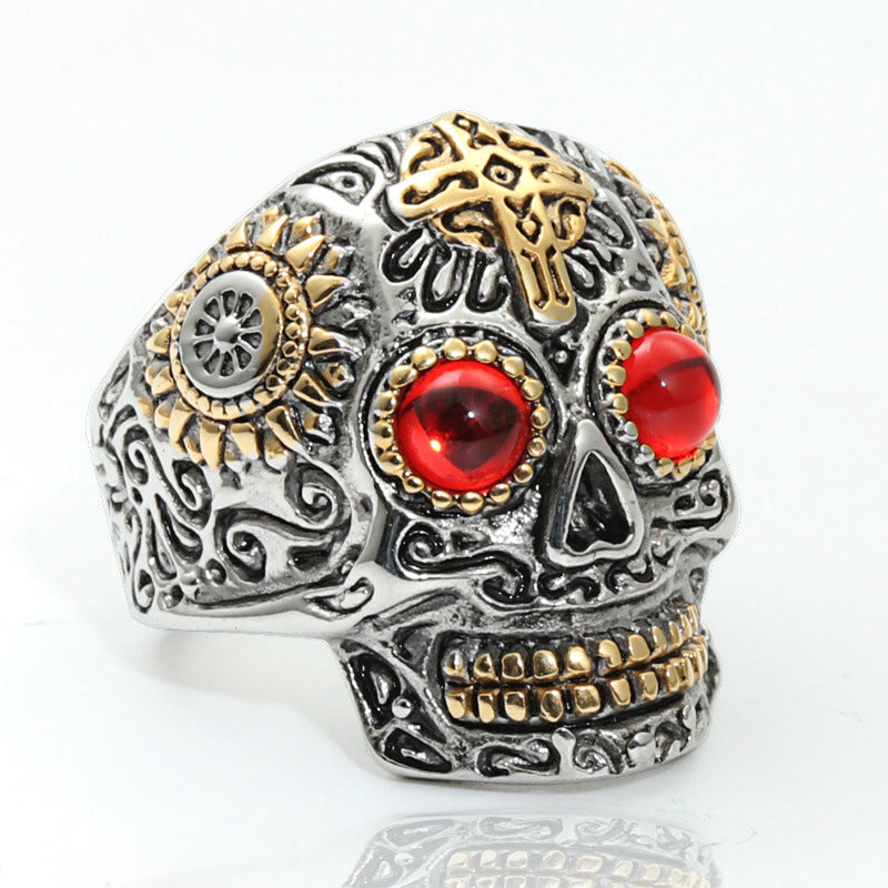 Eerie Gem Skull Ring