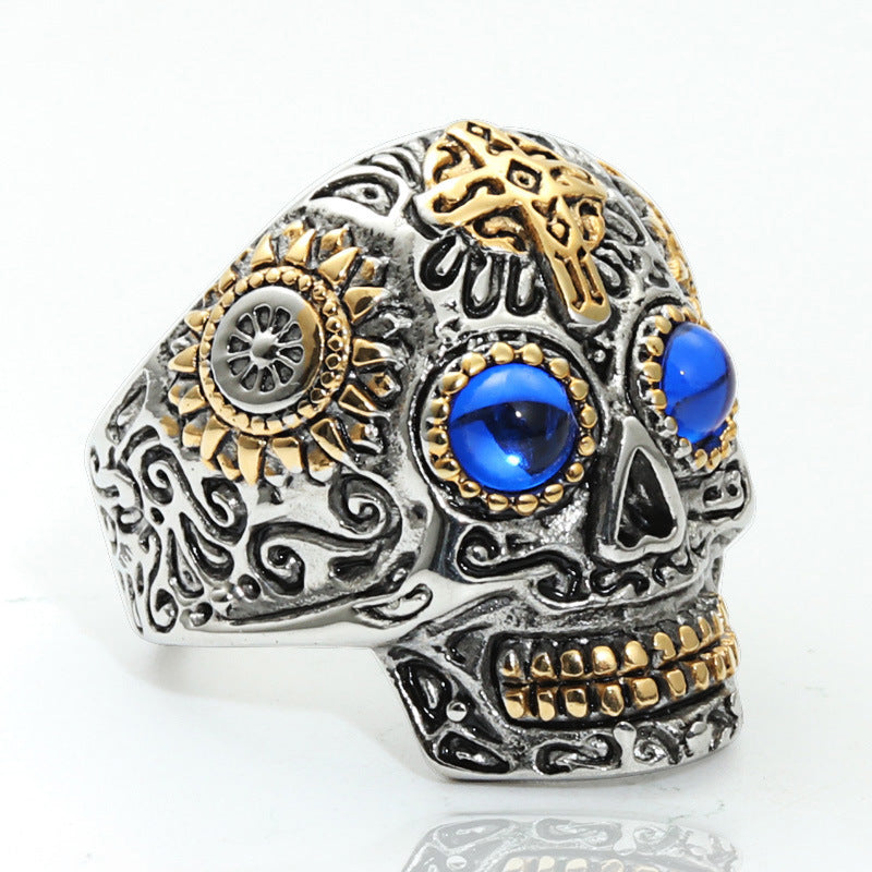 Eerie Gem Skull Ring