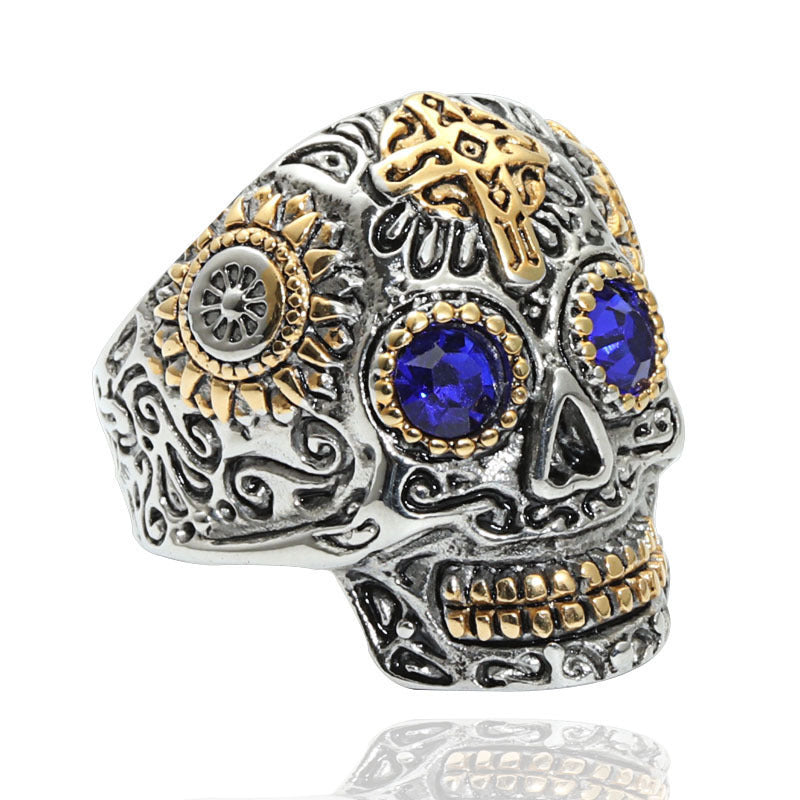 Eerie Gem Skull Ring