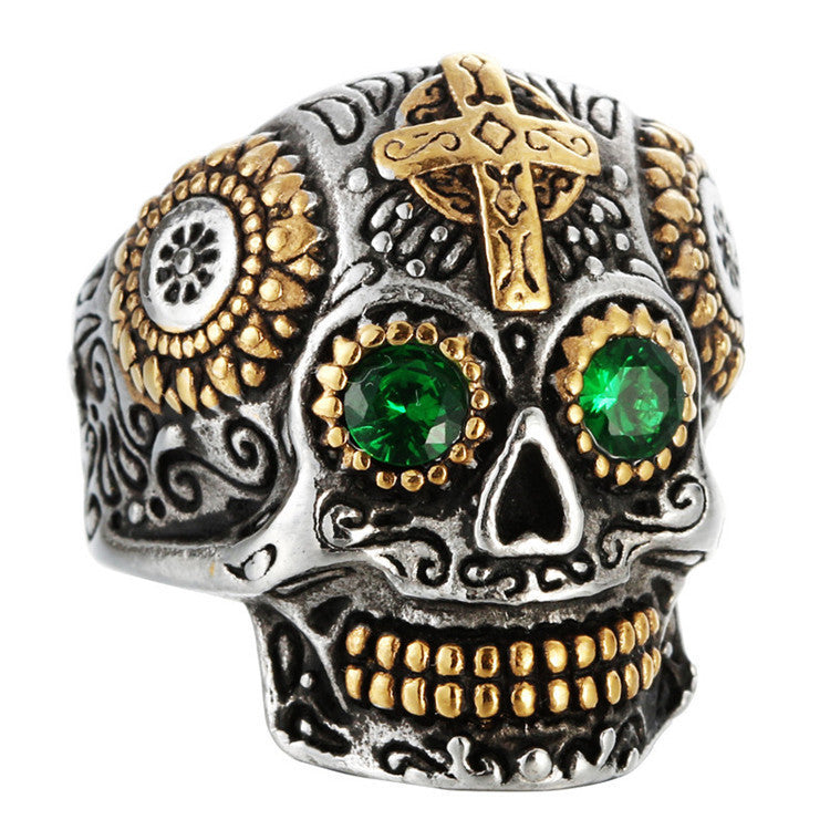 Eerie Gem Skull Ring