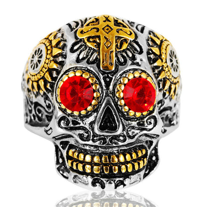 Eerie Gem Skull Ring