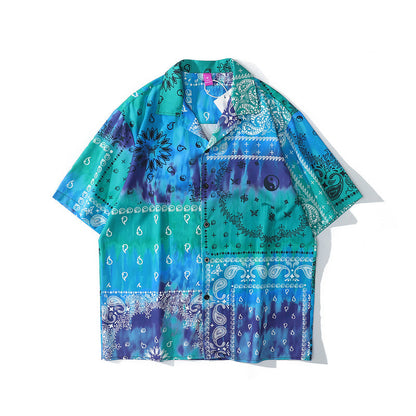 Chinese Style Dragon Full Print Short Sleeve Shirt Men's