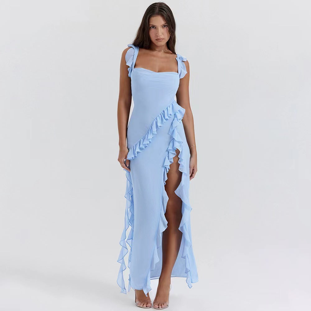 Female Summer Fashionable Stringy Selvedge Stitching Temperament Dress