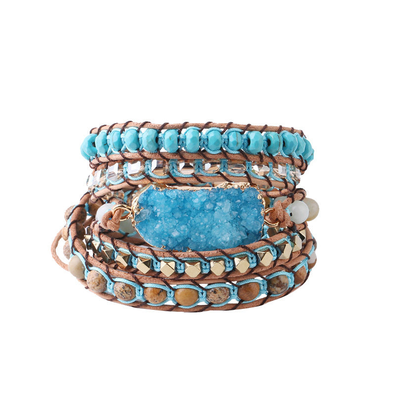 Multi-layer winding leather bracelet