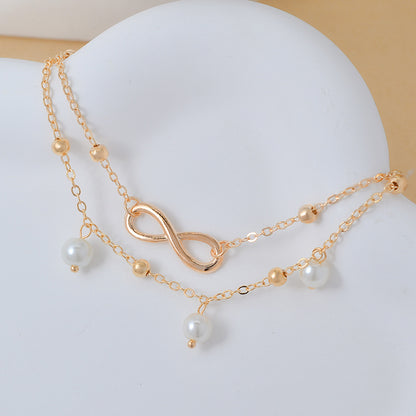 Vintage Pearl Pendant Anklet European And American