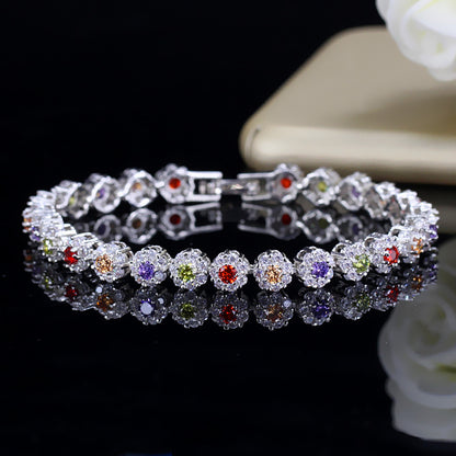 Zircon flower bracelet