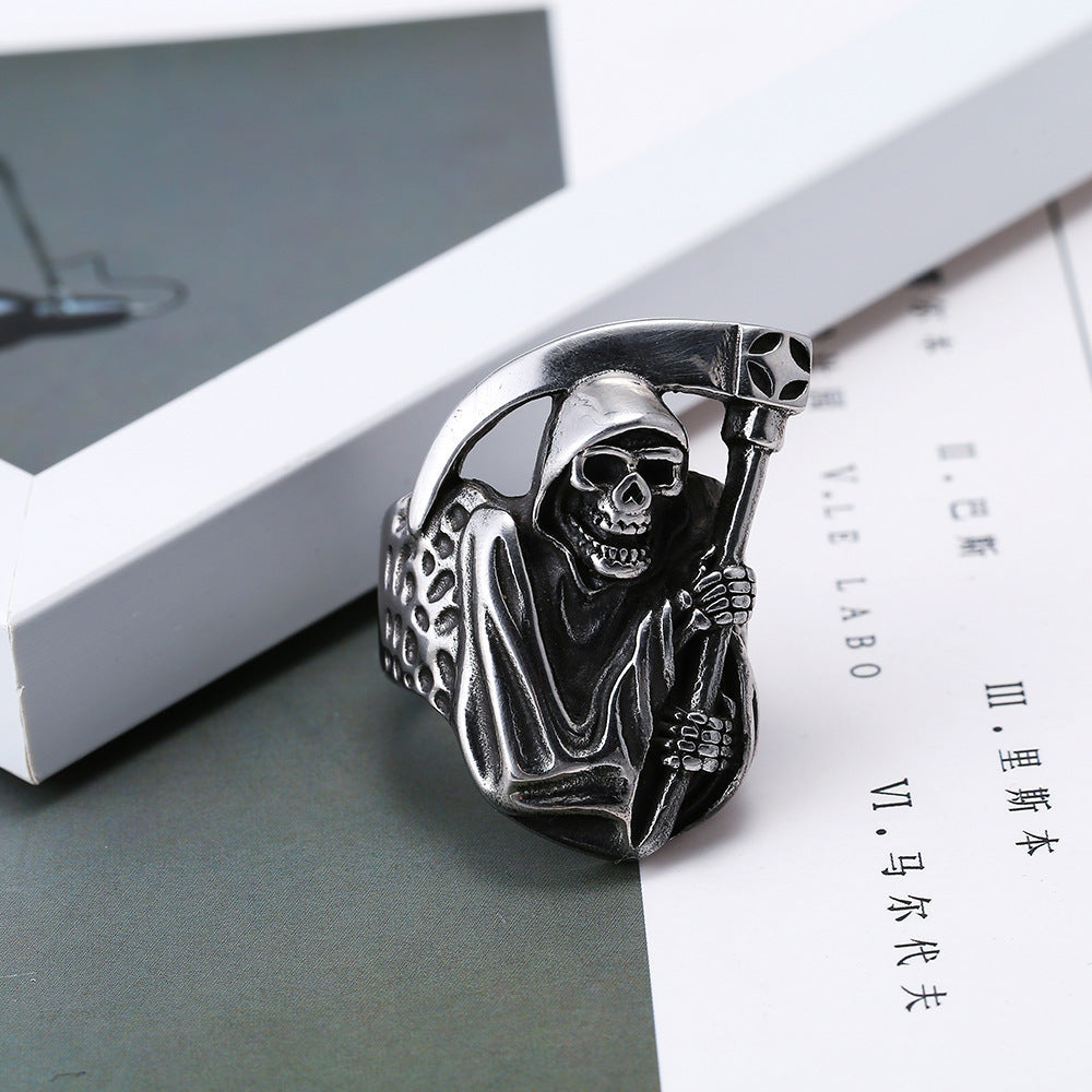 Death Sickle Skull Men's Ring