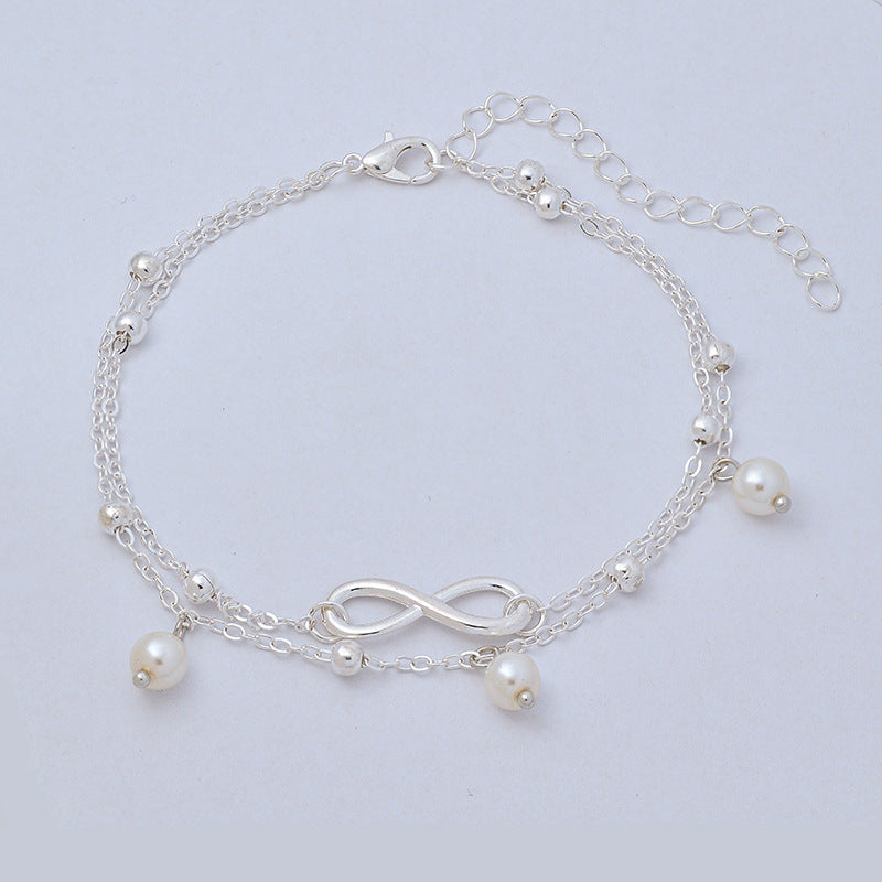 Vintage Pearl Pendant Anklet European And American