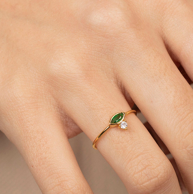 Petite Green Gem Ring