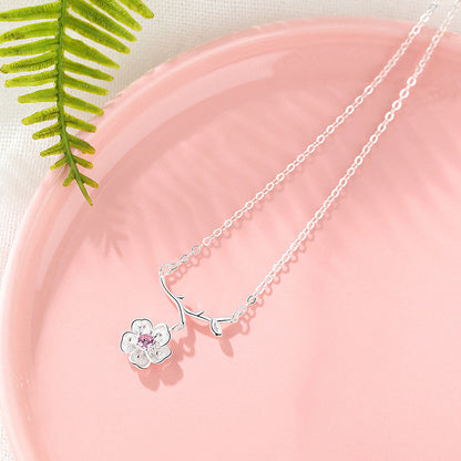 Flower Clavicle Necklace S925 Sterling Silver Necklace