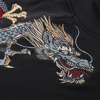 Embroidered Dragon Tiger Hoodie