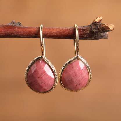 Women Earrings Water Drop Jewelry Amethyst