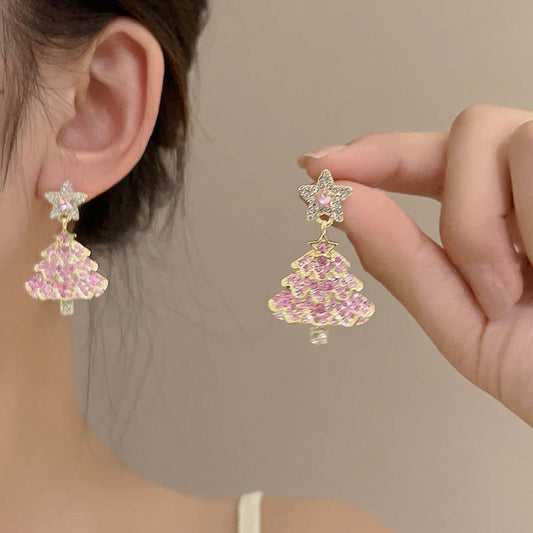 Luxury Sparkling Zircon Xmas Earrings