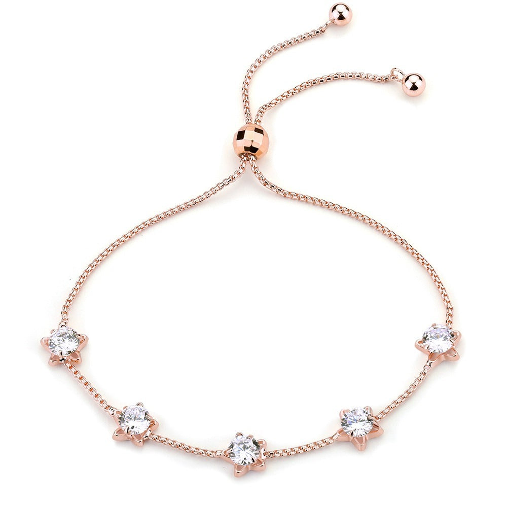 Electroplated 18K rose gold female bracelet