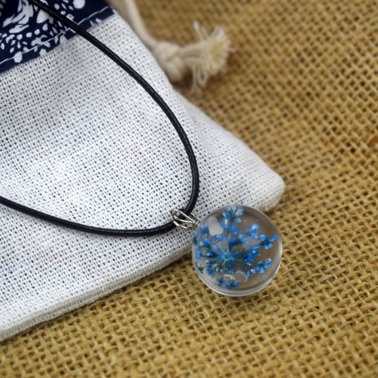 Dried Flower Starry Necklace Time Gemstone Necklace