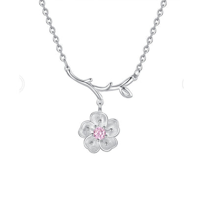 Flower Clavicle Necklace S925 Sterling Silver Necklace