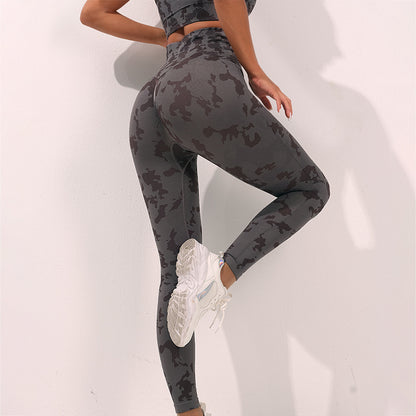 Fashion Camouflage Print Yoga Pants High Waist Seamless Leggings Stretch Butt Lift Running Sports Fitness Pant For Womens Clothing