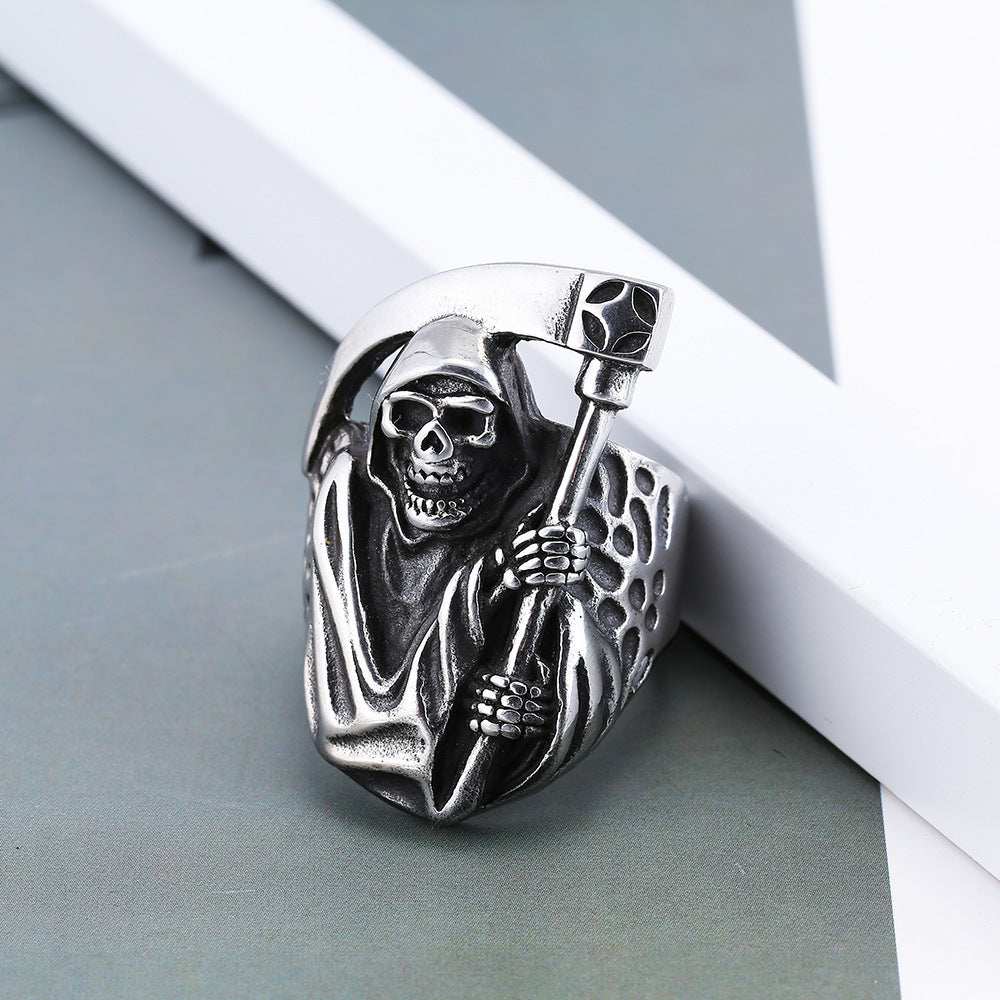 Death Sickle Skull Men's Ring