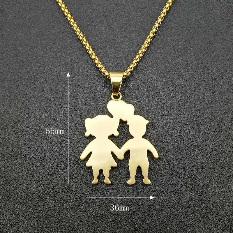 Titanium Steel Gold-Plated Diamond Necklace For Boys And Girls