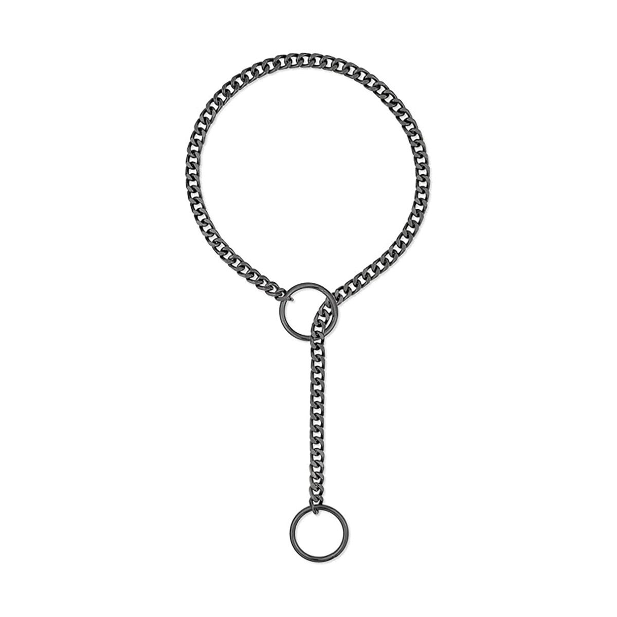 Stainless Steel Lariat Heart Necklace Personality Heavy Ring Cuban Long Chain Punk Rock Slipchain Choker Collar For Women Men