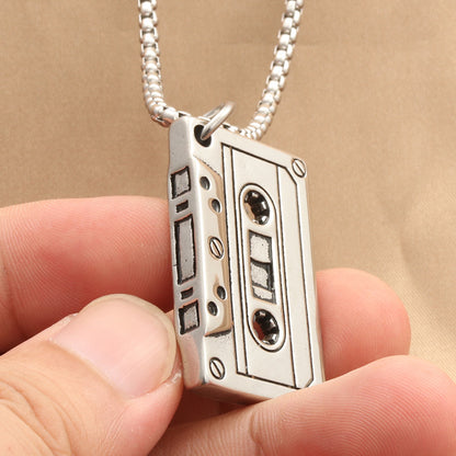 Mens Fashion Titanium Steel Vintage Personality Geometric Pendant Necklace