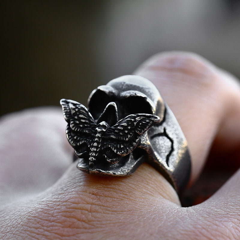 Huginn's Butterfly Skull Ring