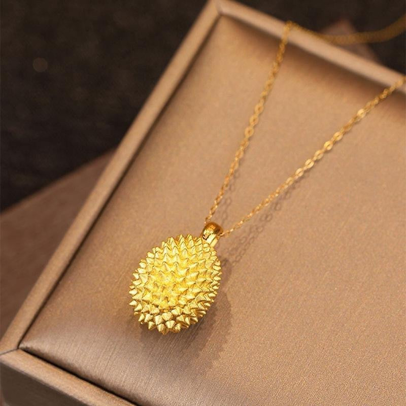 Alluvial Gold Durian Necklace Commemorative Necklace Pendant