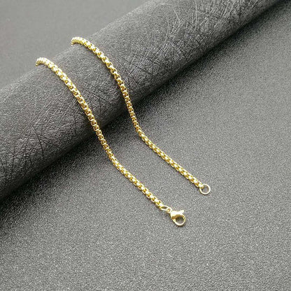 Titanium Steel Gold-Plated Diamond Necklace For Boys And Girls