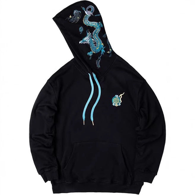 Sweater Men's Dragon Printed Heavy Pattern Hoodie