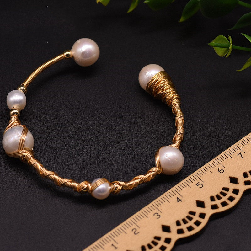 Natural Edison Baroque Pearl Boutique Stretch Bracelet