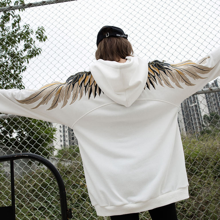 Back Angel Wing Hooded Sweater