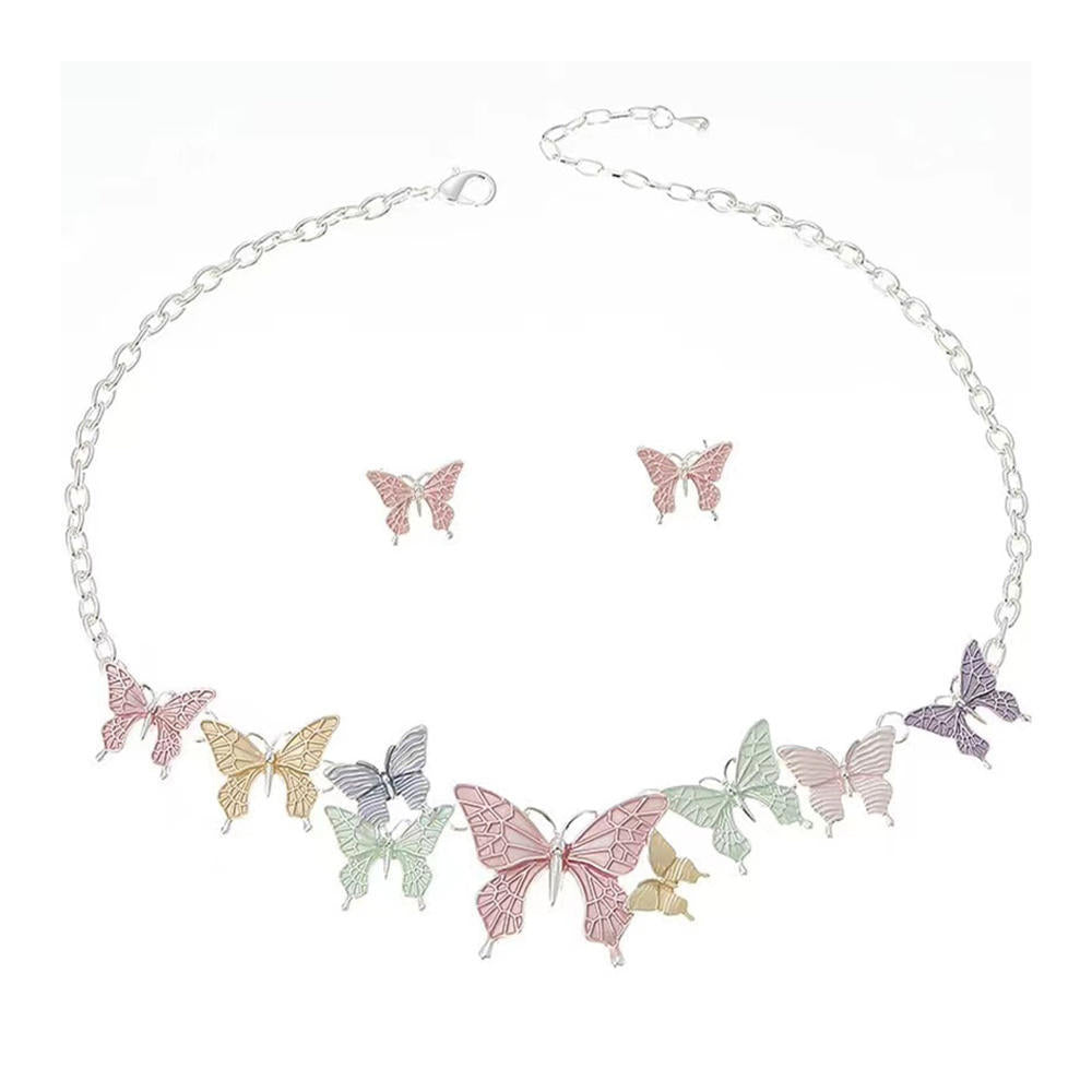 European And American Style Colorized Butterfly Necklace