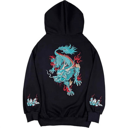 Sweater Men's Dragon Printed Heavy Pattern Hoodie