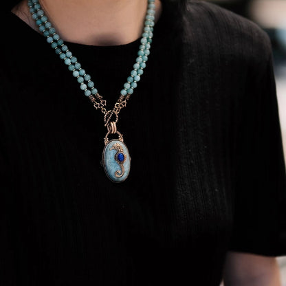 Agate Bead Copper Necklace