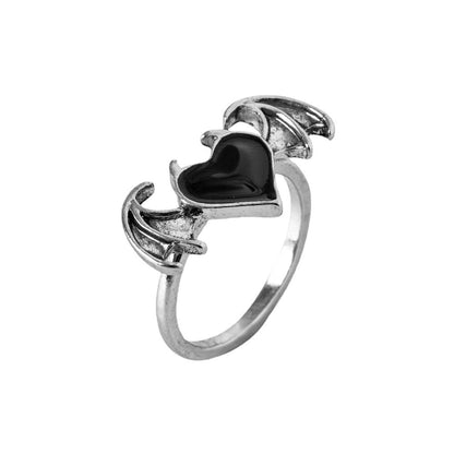 Love Flame Black And White Volcanic Ash Ring