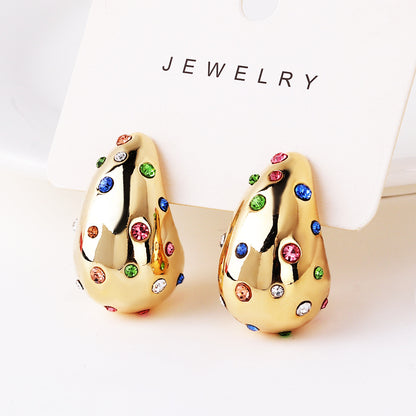 Hollow Water Drop Earrings Color Zirconium