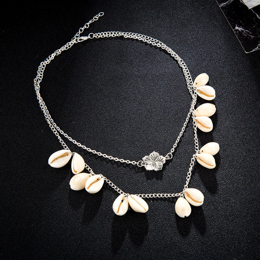 Alloy Flower Shell Necklace Necklace