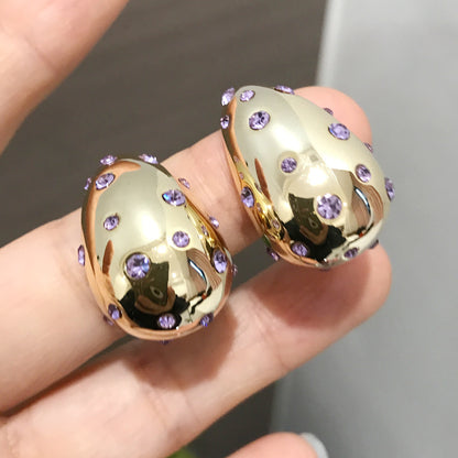 Hollow Water Drop Earrings Color Zirconium