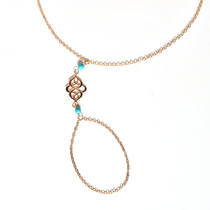 Vintage Water Drop Ethnic Hollow Xiangsong Stone Anklet