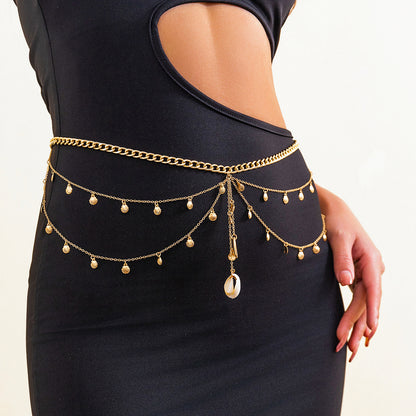 Alloy XINGX Butterfly Waist Chain Beach Pearl