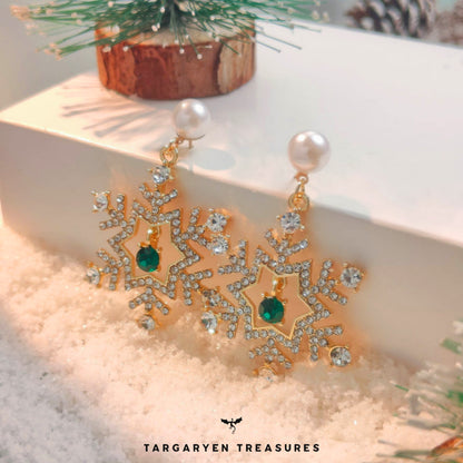 Snowflake Finely Inlaid Earrings