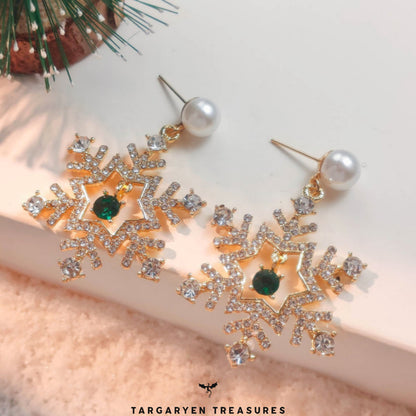 Snowflake Finely Inlaid Earrings